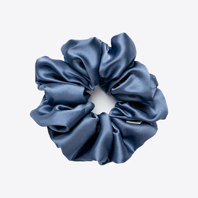 Silk Hair Scrunchie - Blue