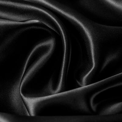 Silk Fabric - Black - 22mm - Plain Mulberry Silk